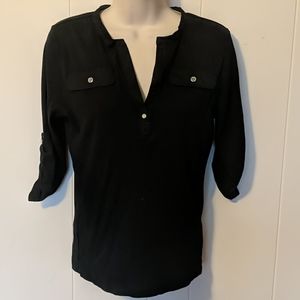 Lauren by Ralph Lauren black cotton half sleeve SM